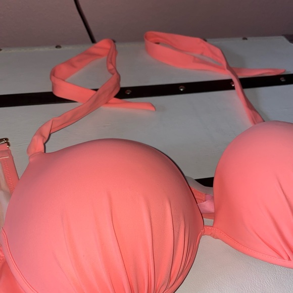 EUC Victoria’s Secret Neon Coral Push-Up Bikini top 36C - Picture 2 of 7